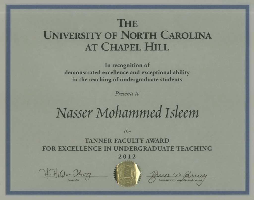 Tanner Faculty Award for Excellence